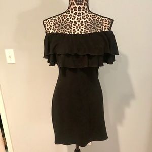 JULIE BROWN NYC Black Dress with Ruffled Top